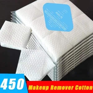 3D Large Packaging Square Makeup Cotton Pads 450pcs Disposable Water Saving Cotton Pads for Daily Facial Cleaning Beauty Tools