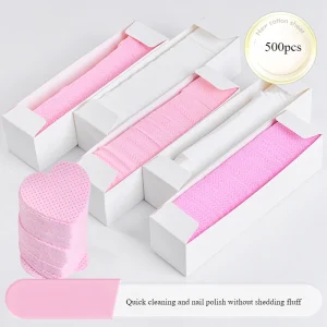 500pcs Lint Free Nail Wipes,Eyelash Extension Glue Wipes with Container,Super Absorbent Soft Non-Woven Fabric Lash Glue Wipes