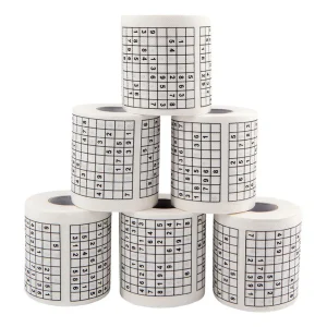 Sudoku game toilet paper, office and home puzzle roll paper, home creative fun toilet paper, wood pulp toilet paper